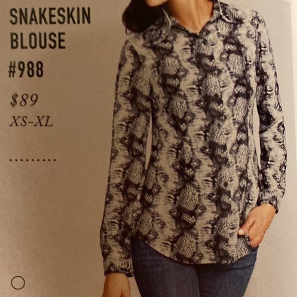 Cabi #988 Snakeskin Blouse, size medium - Picture 3 of 8